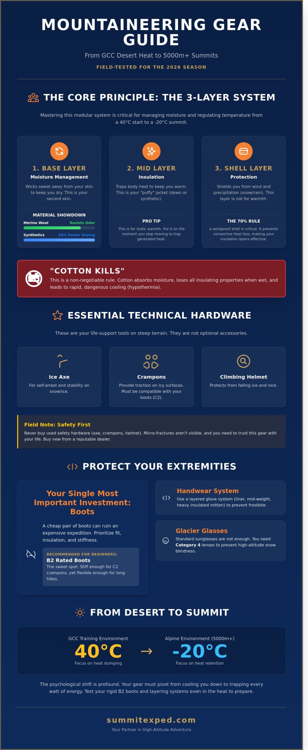 Mountaineering Gear List for Beginners: The 2026 Dubai & GCC Guide